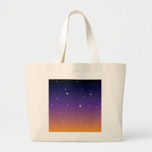 Lila und Gold Starry Sunset Sky Jumbo Stoffbeutel