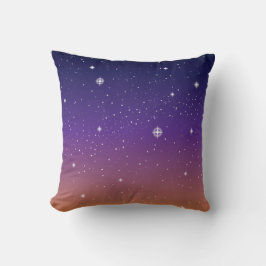 Lila und Gold Starry Sunset Sky Kissen