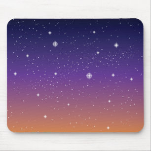 Lila und Gold Starry Sunset Sky Mousepad