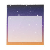 Lila und Gold Starry Sunset Sky Notizblock (Vorderseite)
