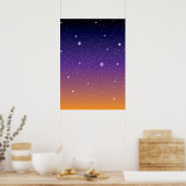 Lila und Gold Starry Sunset Sky Poster (Küche)