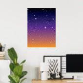 Lila und Gold Starry Sunset Sky Poster (Heimbüro)