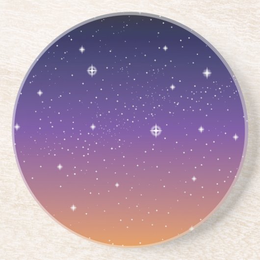 Lila und Gold Starry Sunset Sky Sandstein Untersetzer (Vorne)