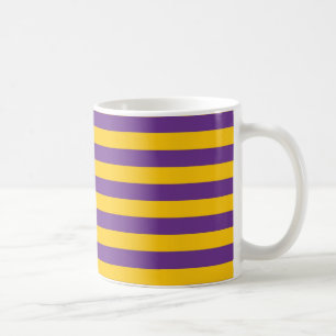 Lila und Gold Stripes Tasse
