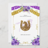 Lila und Gold Twin Tres Anos Einladung (Rückseite)