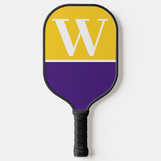 Lila- und Gold-Uni-Monogram-Paddel Pickleball Schläger (Vorderseite)