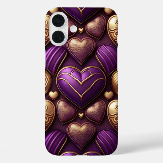 LILA UND GOLD VALENTINE LIEBE HÖRT Case-Mate iPhone HÜLLE (Rückseite)