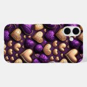 LILA UND GOLD VALENTINE LIEBE HÖRT Case-Mate iPhone HÜLLE (Rückseite (Horizontal))