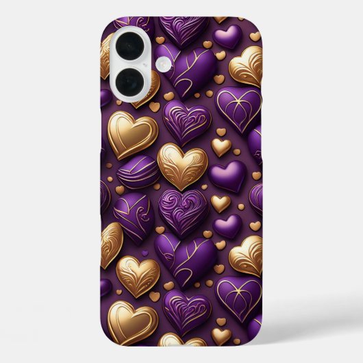 LILA UND GOLD VALENTINE LIEBE HÖRT Case-Mate iPhone HÜLLE (Rückseite)