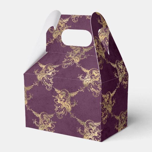 Lila und Gold Vintager Drache Geschenkschachtel (Vorderseite)