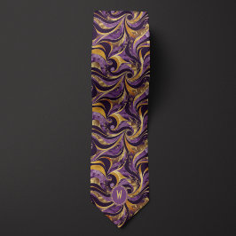 Lila und Gold Vortex Abstrakt Neck Tie Krawatte