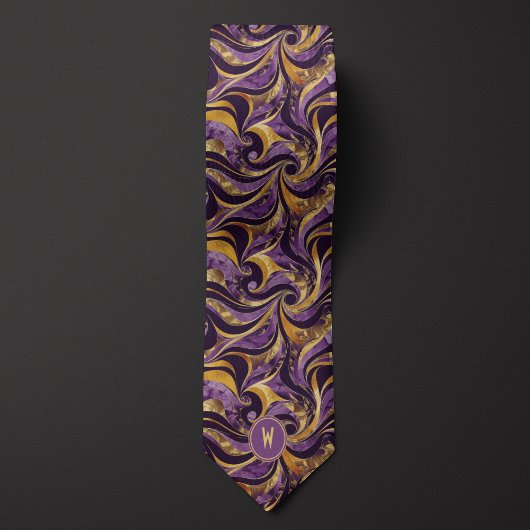 Lila und Gold Vortex Abstrakt Neck Tie Krawatte