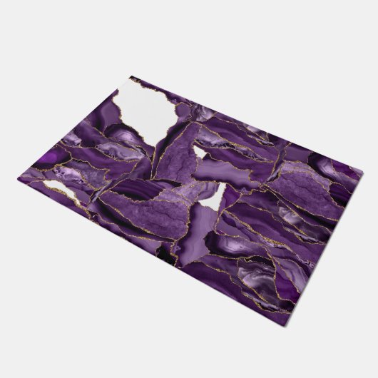 Lila und Goldagung des Glitzer Fußmatte (Schrägansicht)