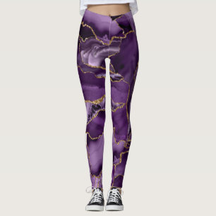 Lila und Goldagung des Glitzer Leggings