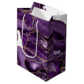 Lila und Goldagung des Glitzer Mittlere Geschenktüte (Vorderseite Schrägansicht)