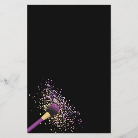 Lila und goldblütiger Confetti Makeup Artist Flyer (Hinten)