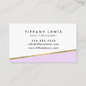 Lila und Goldconfetti-Geschäfts-Karten Visitenkarte (Rückseite)