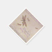 Lila- und Golddrachenfliegen-Dragonfly-Party Serviette (Ecke)