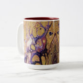 Lila und goldene abstrakte Farbe Zweifarbige Tasse (Vorderseite Links)