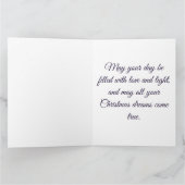 Lila und goldene Abstrakte Weihnachtsbaumgestaltun Karte (Innenseite)