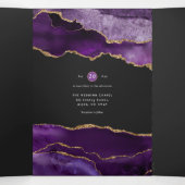 Lila und goldene Agate Hochzeit - Einladung mit dr (Innenseite Mitte)