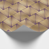 Lila und goldene Art-Deco-Muster Geschenkpapier (Ecke)