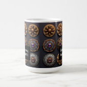 Lila und goldene Augen auf Button Magic Day 2 Kaffeetasse (Mittel)