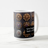 Lila und goldene Augen auf Button Magic Day 2 Kaffeetasse (VorderseiteRechts)