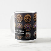 Lila und goldene Augen auf Button Magic Day 2 Kaffeetasse (Vorderseite Links)