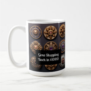 Lila und goldene Augen auf Button Magic Day 2 Kaffeetasse