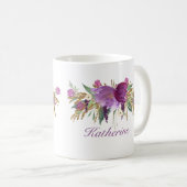 Lila und goldene Blume Kaffeetasse (VorderseiteRechts)