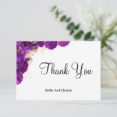 Lila und goldene Blumenkarten (Stehend Vorderseite)