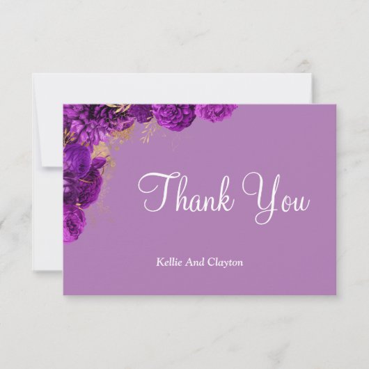 Lila und goldene Blumenkarten (Vorderseite)