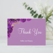 Lila und goldene Blumenkarten (Stehend Vorderseite)