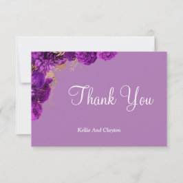 Lila und goldene Blumenkarten