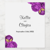 Lila und goldene Blumenweinsorte Weinetikett (Einzelnes Label)