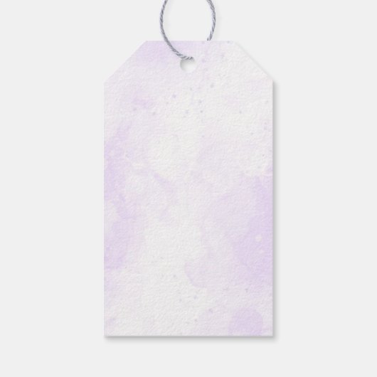 Lila und goldene Blütenschmetterlinge 1. Geburtsta Geschenkanhänger (Rückseite)