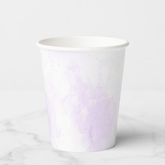 Lila und goldene Blütenschmetterlinge 1. Geburtsta Pappbecher (Rückseite)