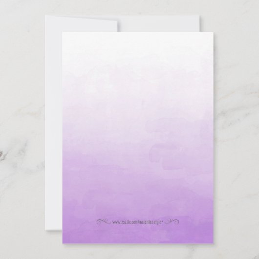 Lila und goldene Brautdusche Einladung (Rückseite)