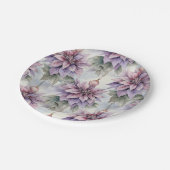 Lila und goldene Eleganz Pappteller (Schrägansicht)