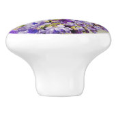 Lila und goldene Flora Keramikknauf (Seitenansicht)