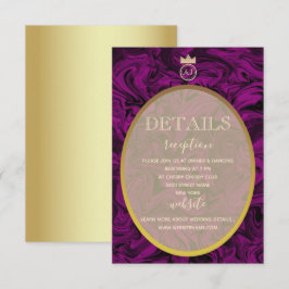 Lila und goldene Foil Elegante Hochzeitskarte Einladung