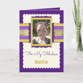 Lila und goldene Fototaunen Geburtstag Karte (Vorderseite)