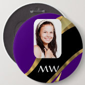 Lila und goldene Fotovorlage Button (Vorne & Hinten)