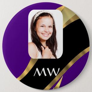 Lila und goldene Fotovorlage Button