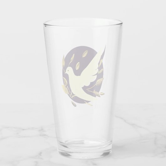 Lila und goldene Friedenstruppe Glas (Rückseite)