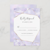 Lila und goldene geometische RSVP-Karten Einladung (Vorne/Hinten)