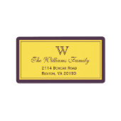 Lila und goldene Grenze Adressaufkleber (Vorne)