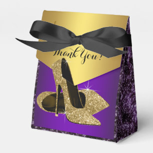 Lila und goldene High Heel Schuhe Geburtstag Geschenkschachtel