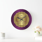 Lila und goldene Hochzeit zum 6. Mal Große Wanduhr (Zuhause)